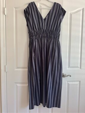 Blue/White Stripe Summer Dress. Size L. Brand new.